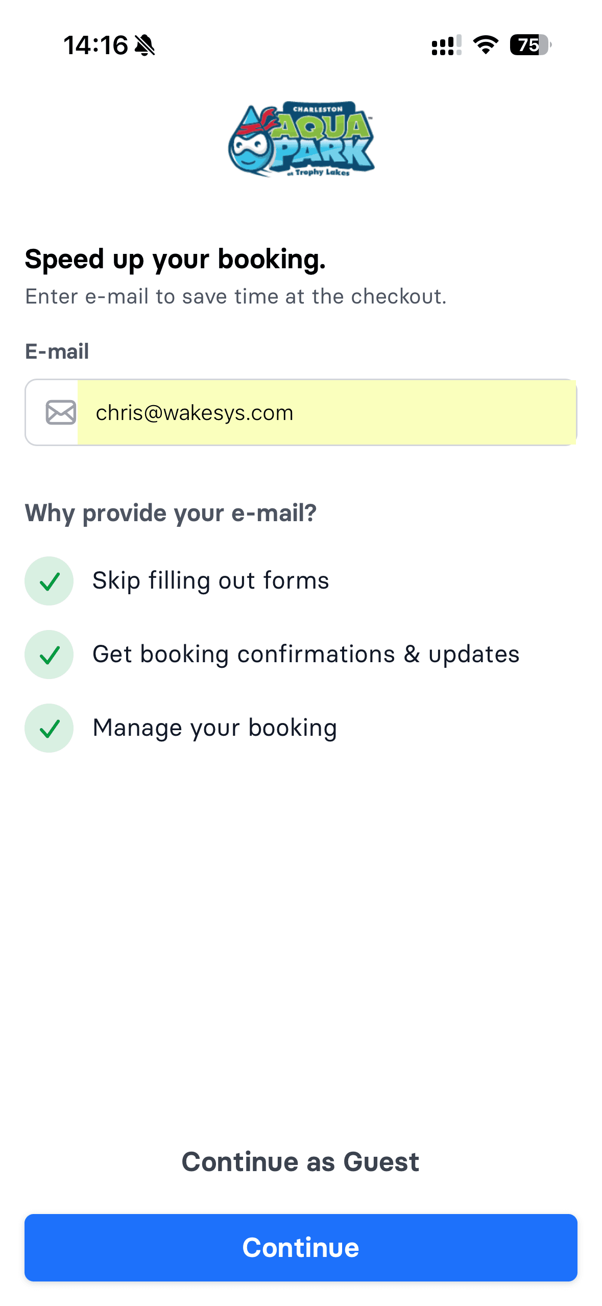 Mobile booking flow - step 2