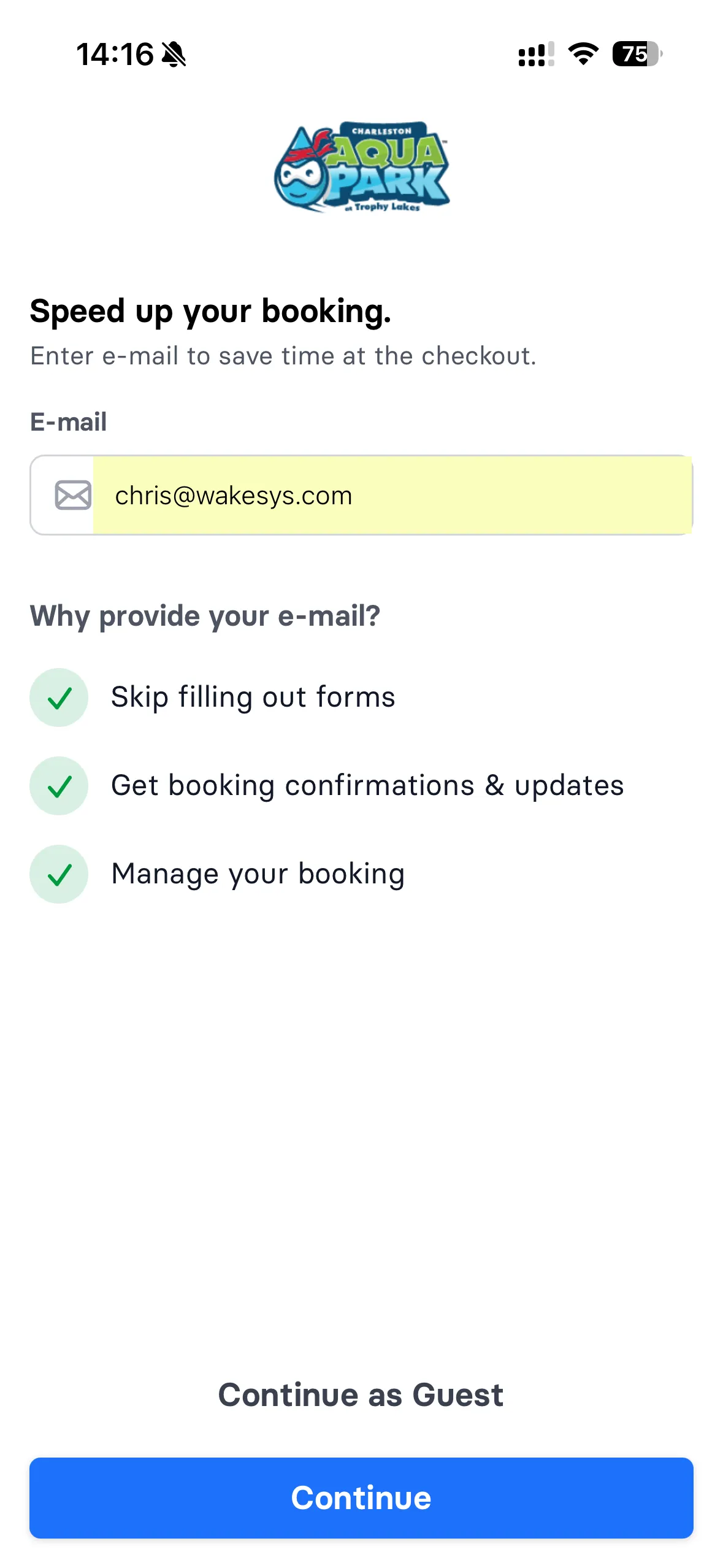 Mobile booking flow - step 2