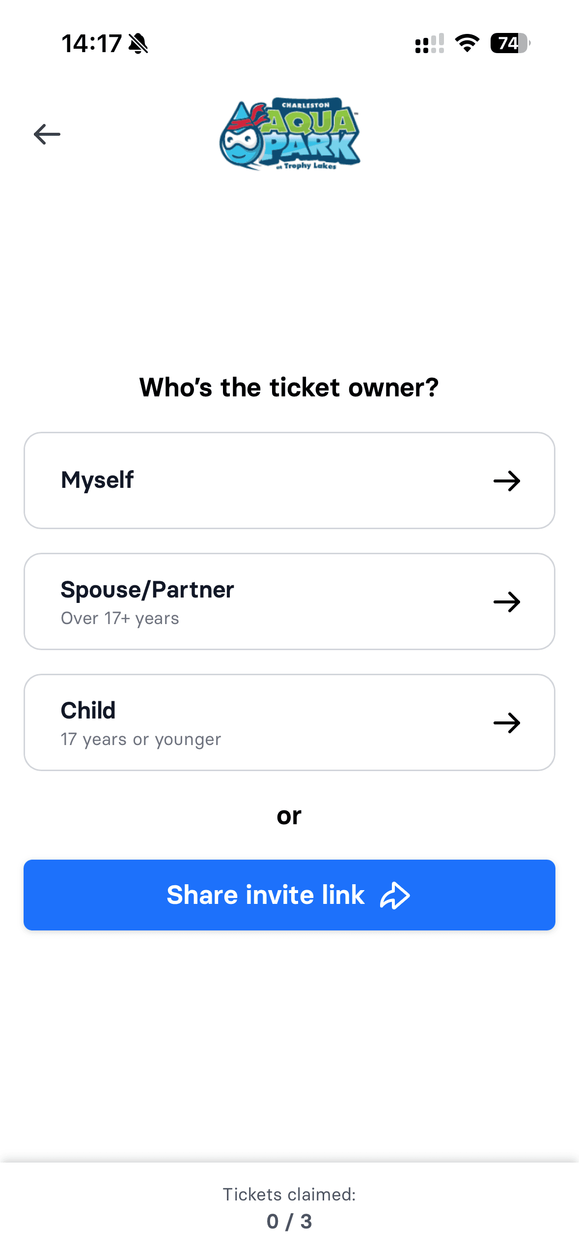 Ticket owner selection