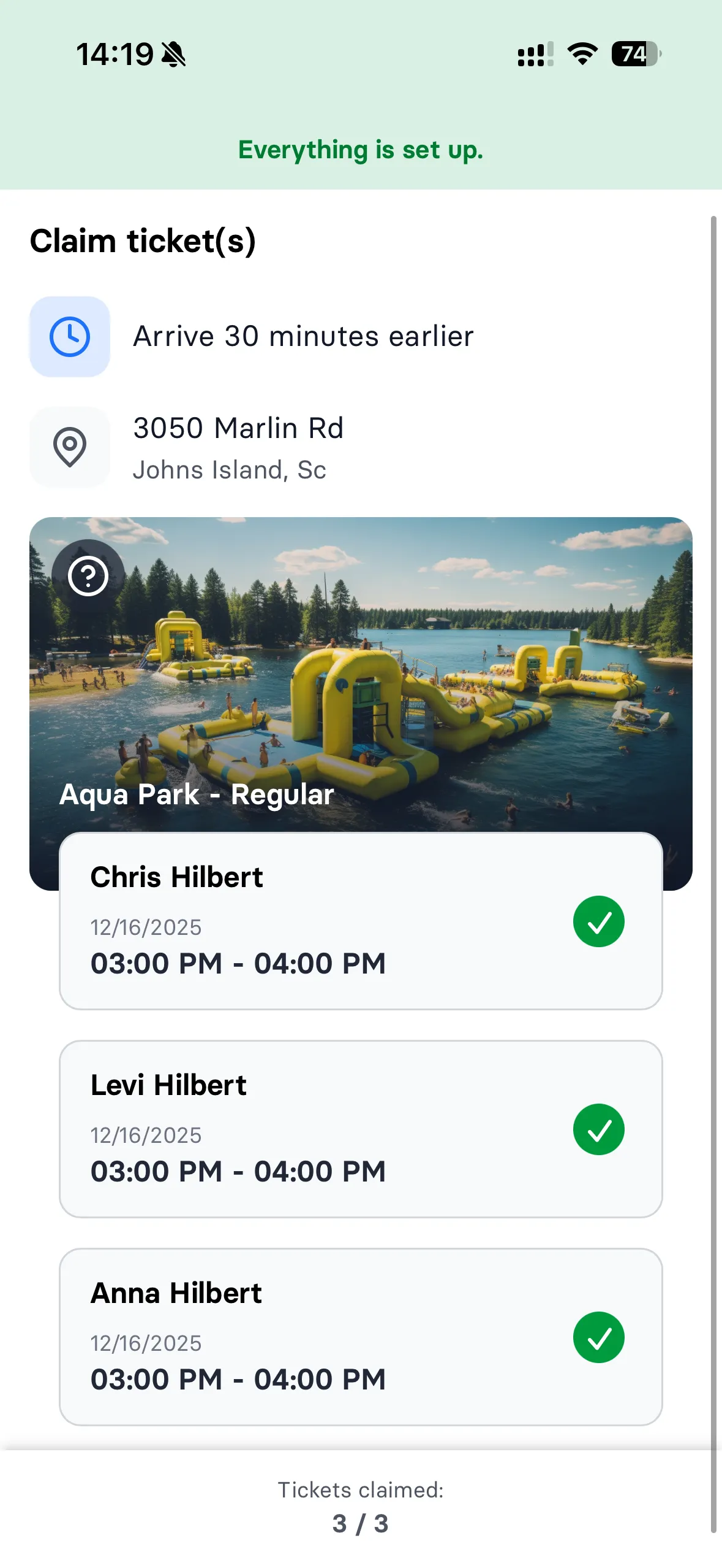 Digital waiver signing - step 3