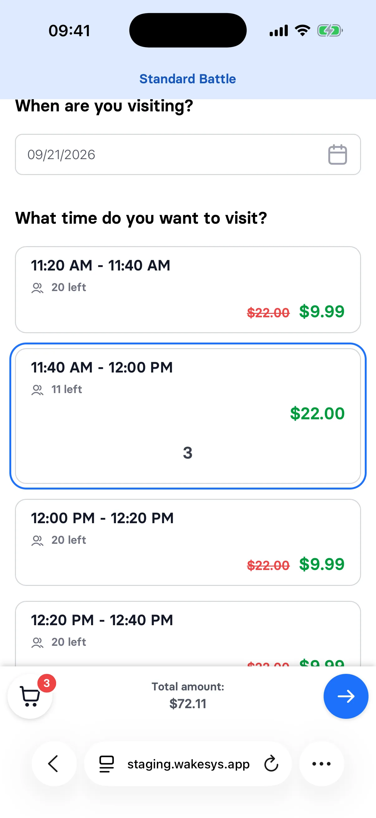 Mobile booking flow - step 4