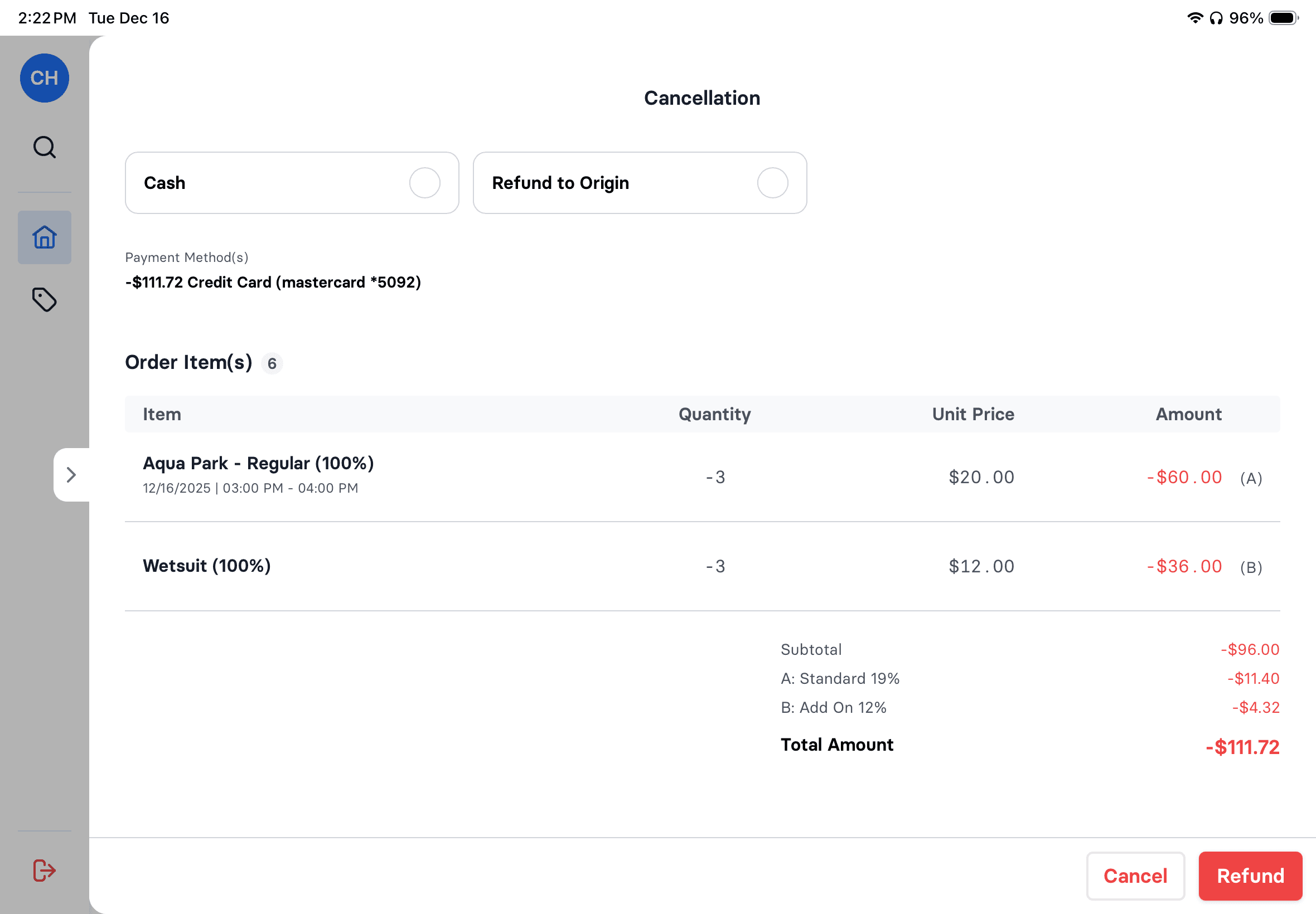 Refund and cancellation flow - step 4
