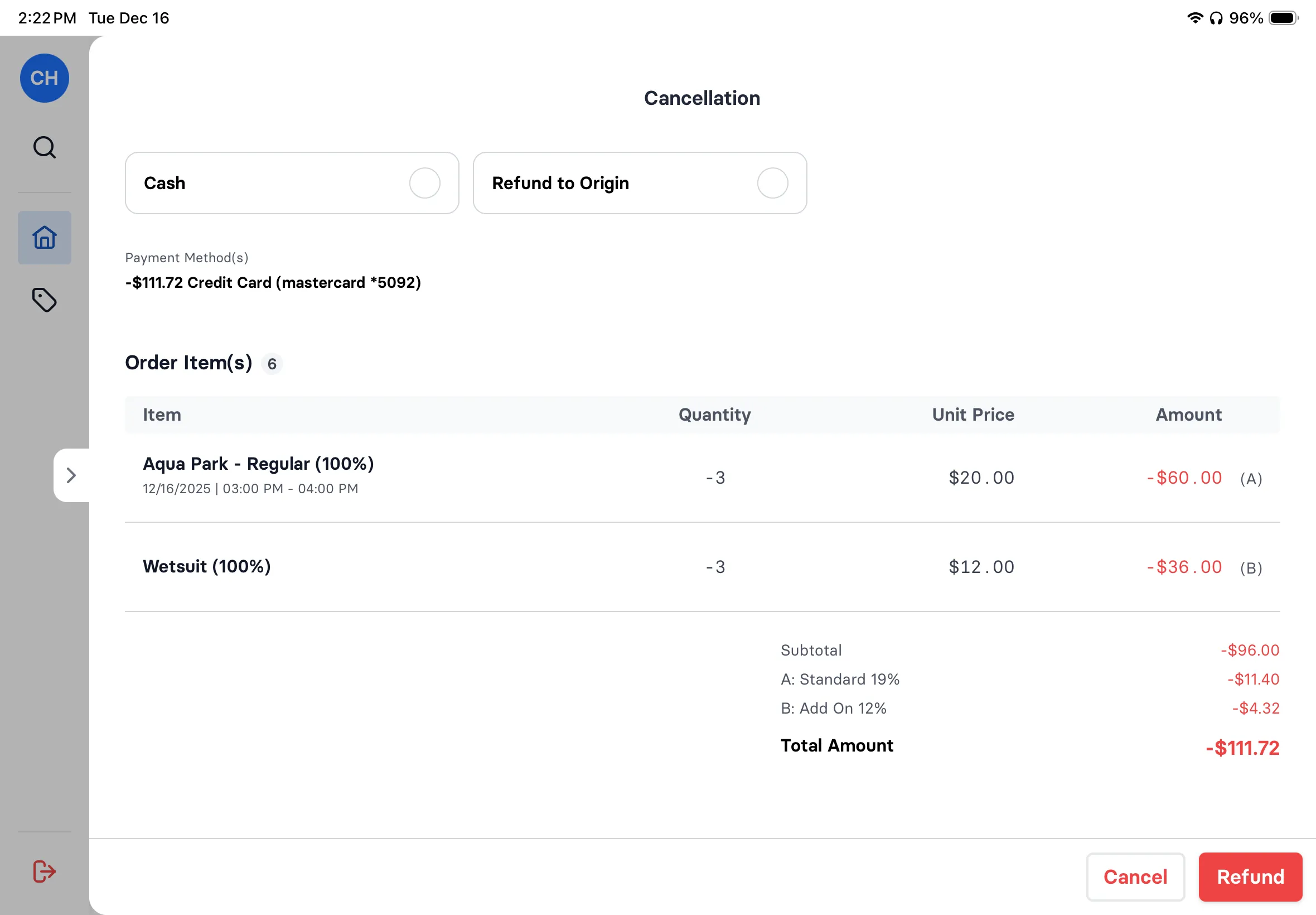 Refund and cancellation flow - step 4