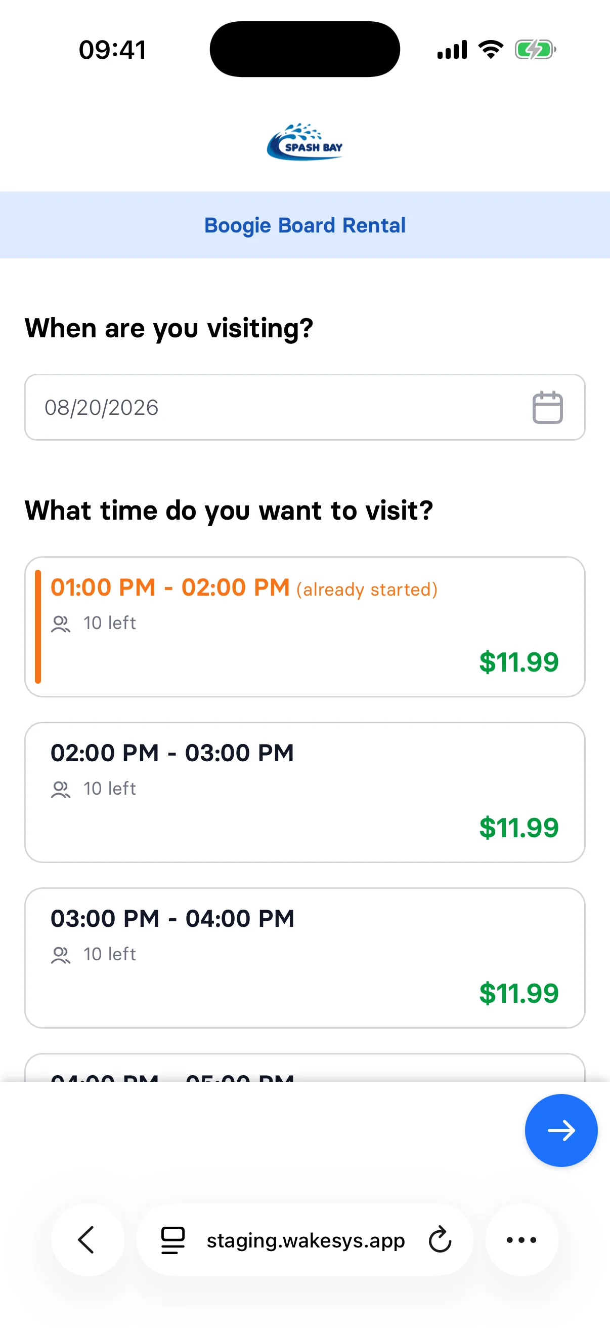 Sell into a session that has already started
