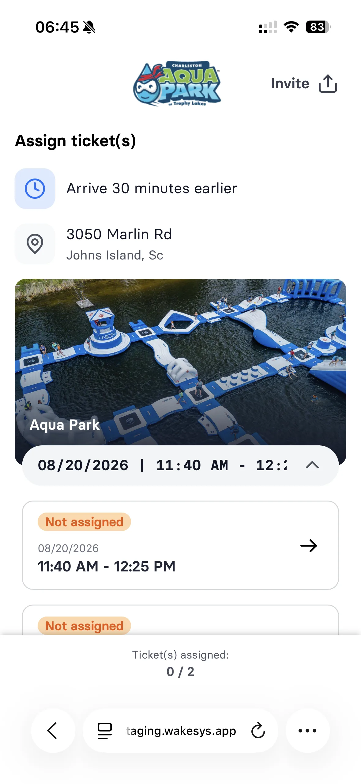 Arrival time is set per activity