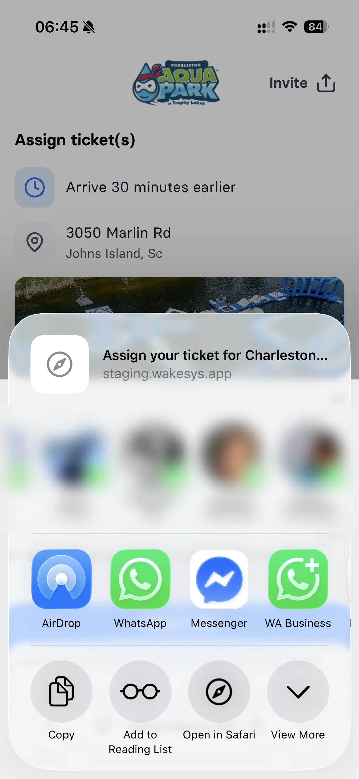 Share an invite straight from the phone