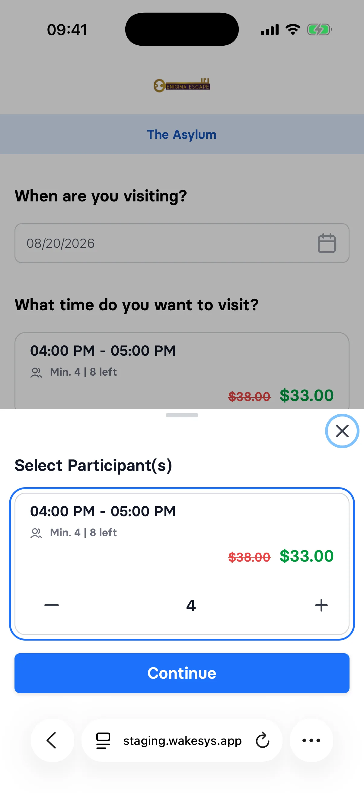 A minimum group size per activity