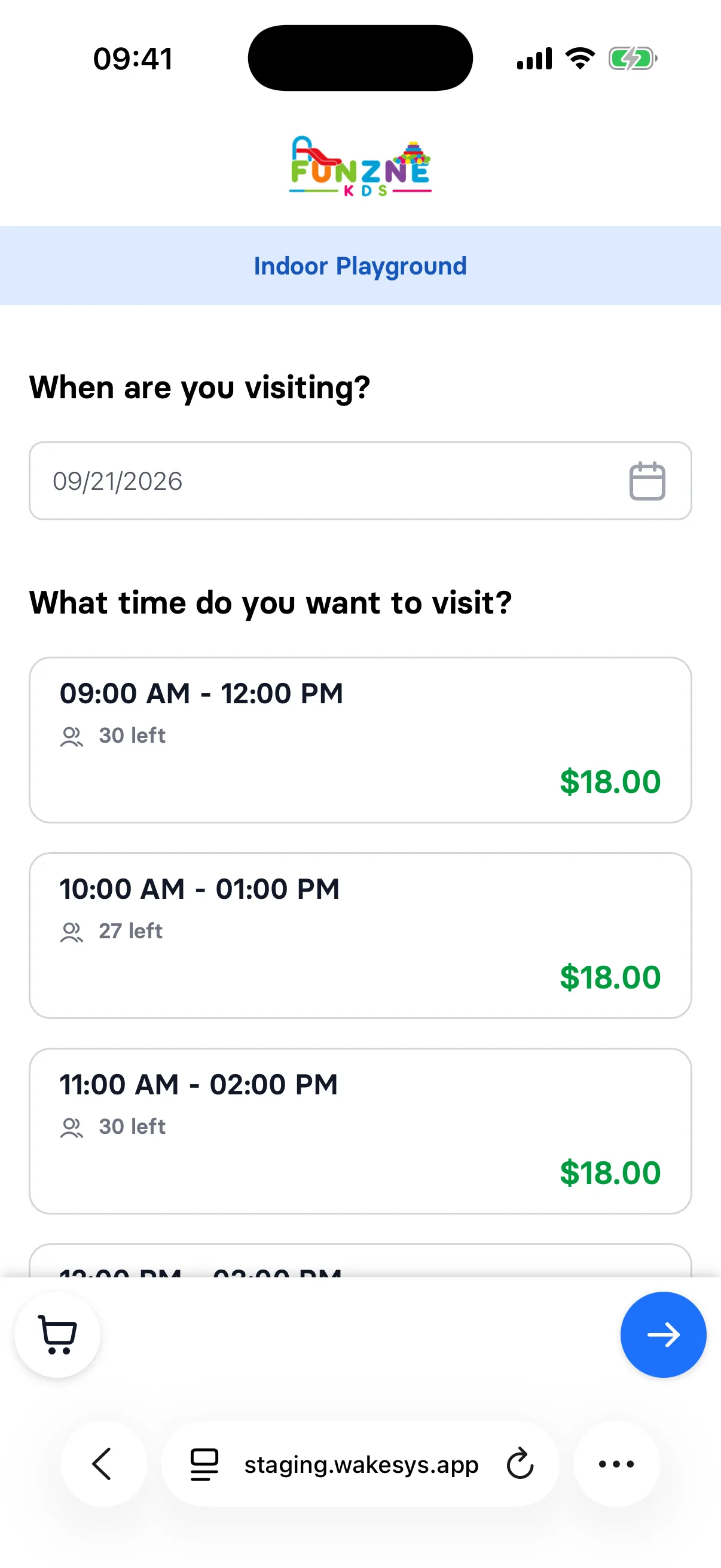 Mobile booking flow - step 2